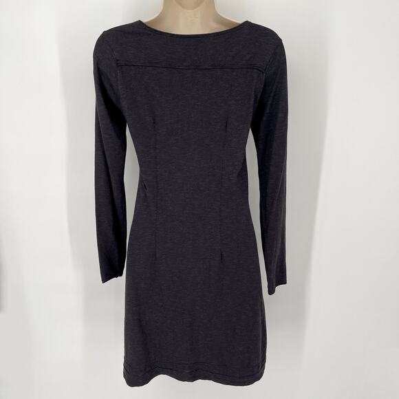 Horny Toad Women's Stretchy Knit Asymmetrical V-Neck Long Sleeve Dress S Black - Picture 6 of 10